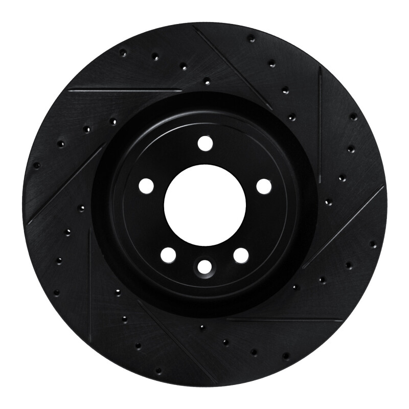 Land Rover Range Rover Brake Rotor (1) - Front Right - R1 Concepts - Drilled & Slotted - Black - `18-`24